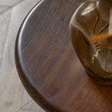 Sculpture Dark Mango Wood Side Table - Maison Rêves UK