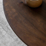 Sculpture Round Dark Mango Wood Coffee Table - Maison Rêves UK