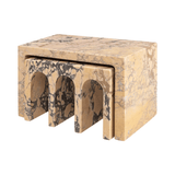 Segovia Set of Two Purple Breccia Marble Coffee Table - Maison Rêves UK