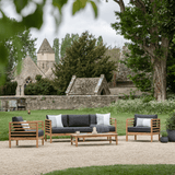 Sennen Outdoor Acacia Wood Armchairs with Coffee Table (sofa not included) - Maison Rêves UK