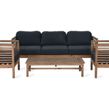 Sennen Outdoor Acacia Wood Armchairs with Coffee Table (sofa not included) - Maison Rêves UK