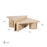 Set of Two Fictus Faux Travertine Coffee Tables by Richmond Interiors - Maison Rêves UK