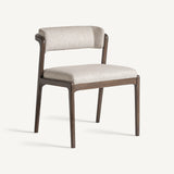 Jerzen Dining Chair in Brown Ash Wood and Cream Finish