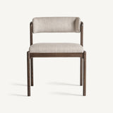 Jerzen Dining Chair in Brown Ash Wood and Cream Finish