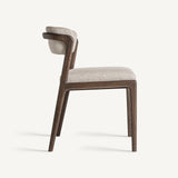 Jerzen Dining Chair in Brown Ash Wood and Cream Finish