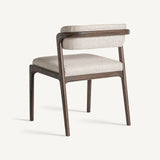 Jerzen Dining Chair in Brown Ash Wood and Cream Finish