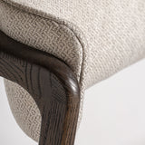 Jerzen Dining Chair in Brown Ash Wood and Cream Finish