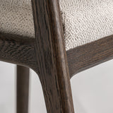 Jerzen Dining Chair in Brown Ash Wood and Cream Finish