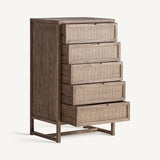 Byremo Elm Wood Tall Chest of Drawers - Maison Rêves UK