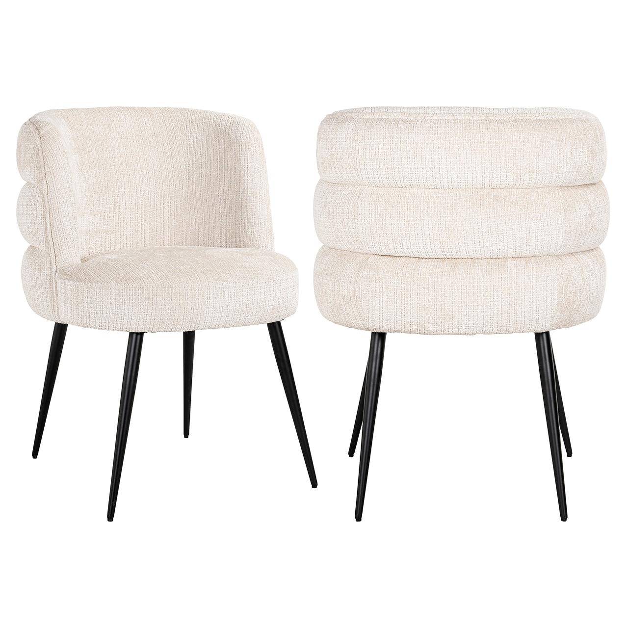 Stella Beige Chenille Fabric Dining Chair by Richmond Interiors - Maison Rêves UK