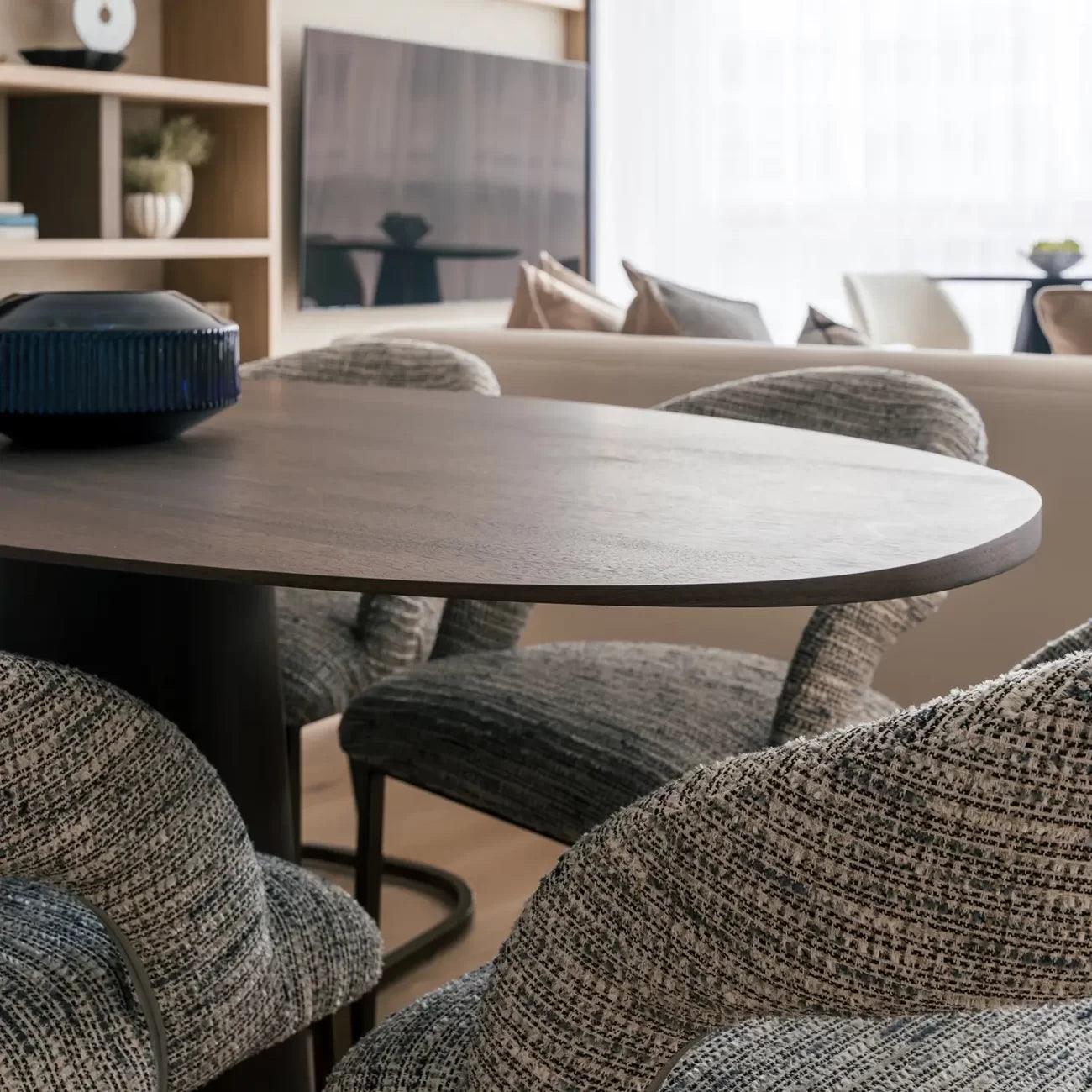 Strata Large Oval Walnut Dining Table by Eccotrading Design London - Landed Stock - Maison Rêves UK