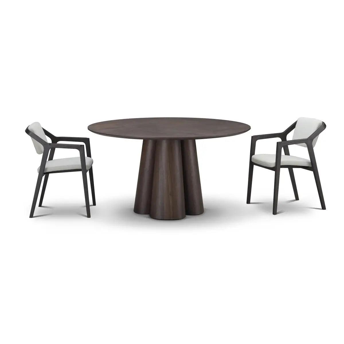 Strata Round Walnut Leaf Dining Table 140cm by Eccotrading Design London - Maison Rêves UK