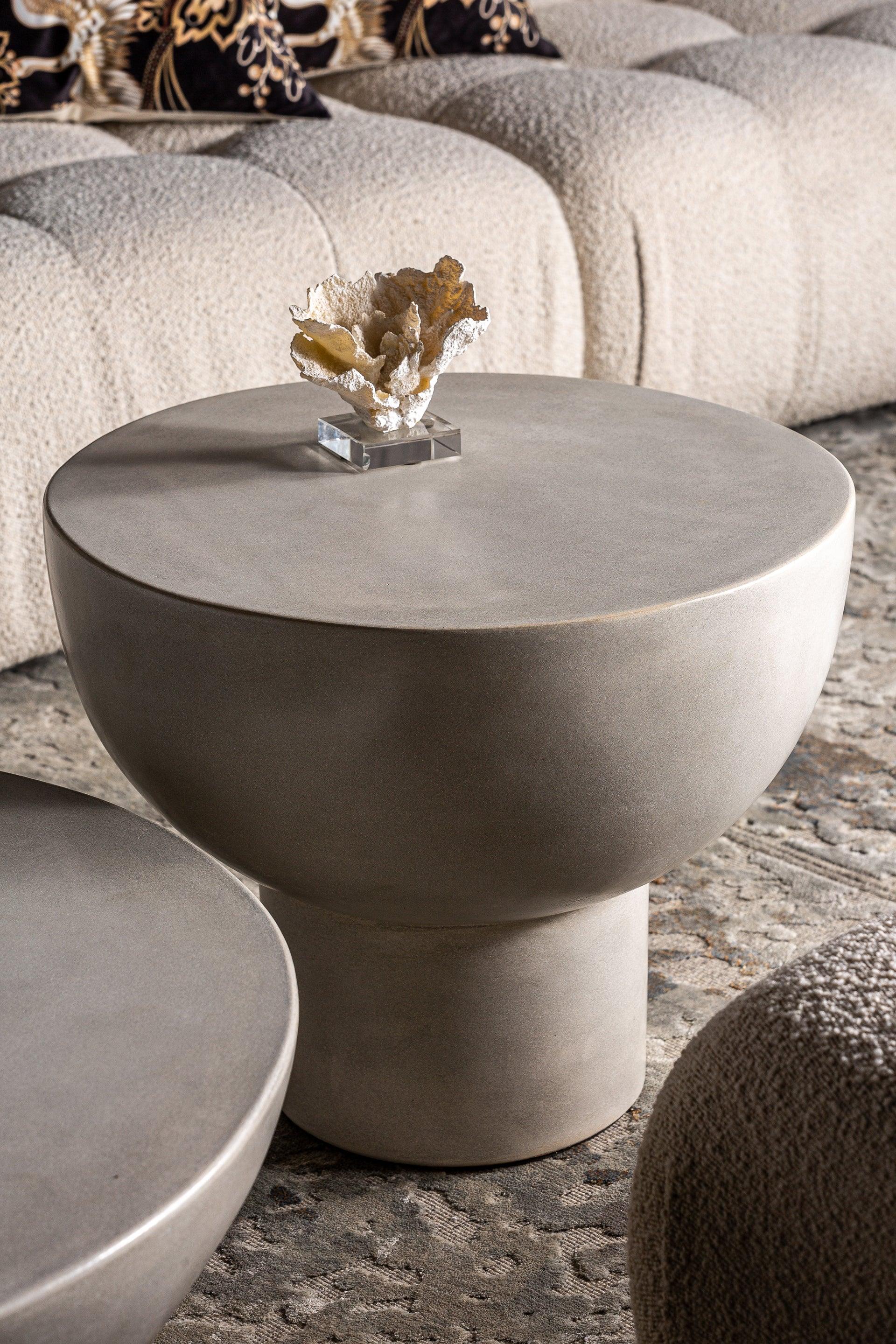 Telfs Concrete Circular Side Table - Maison Rêves UK