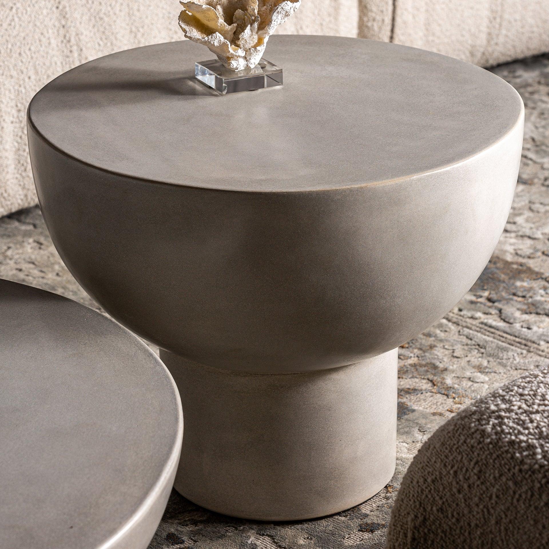 Telfs Concrete Circular Side Table - Maison Rêves UK