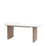 Terra Mango Wood Dining Table Marble Top - Maison Rêves UK