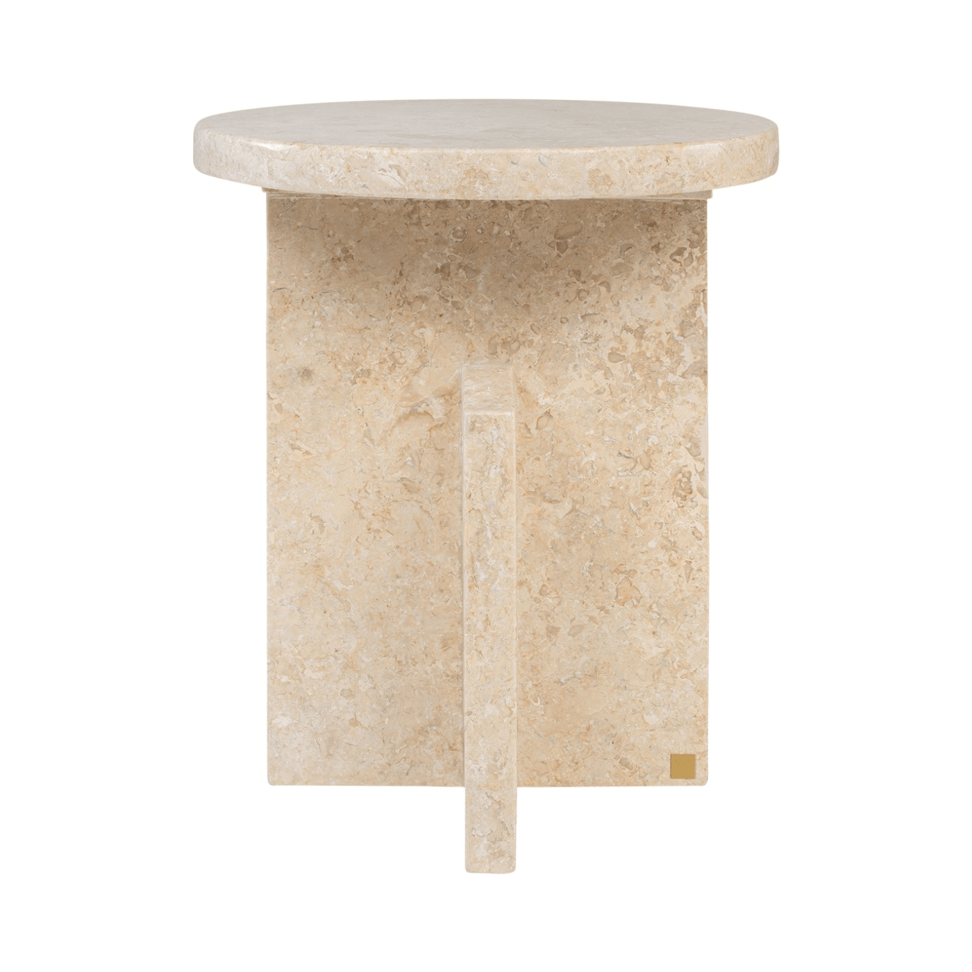 Tommy Polished Cream Marble Occasional Table/Stool - Maison Rêves UK