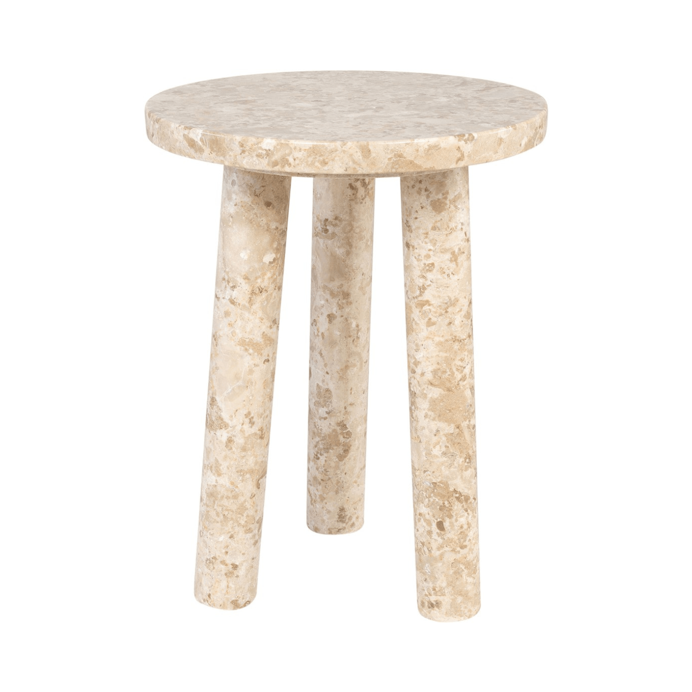 Tommy Polished Cream Marble Occasional Table/Stool - Maison Rêves UK