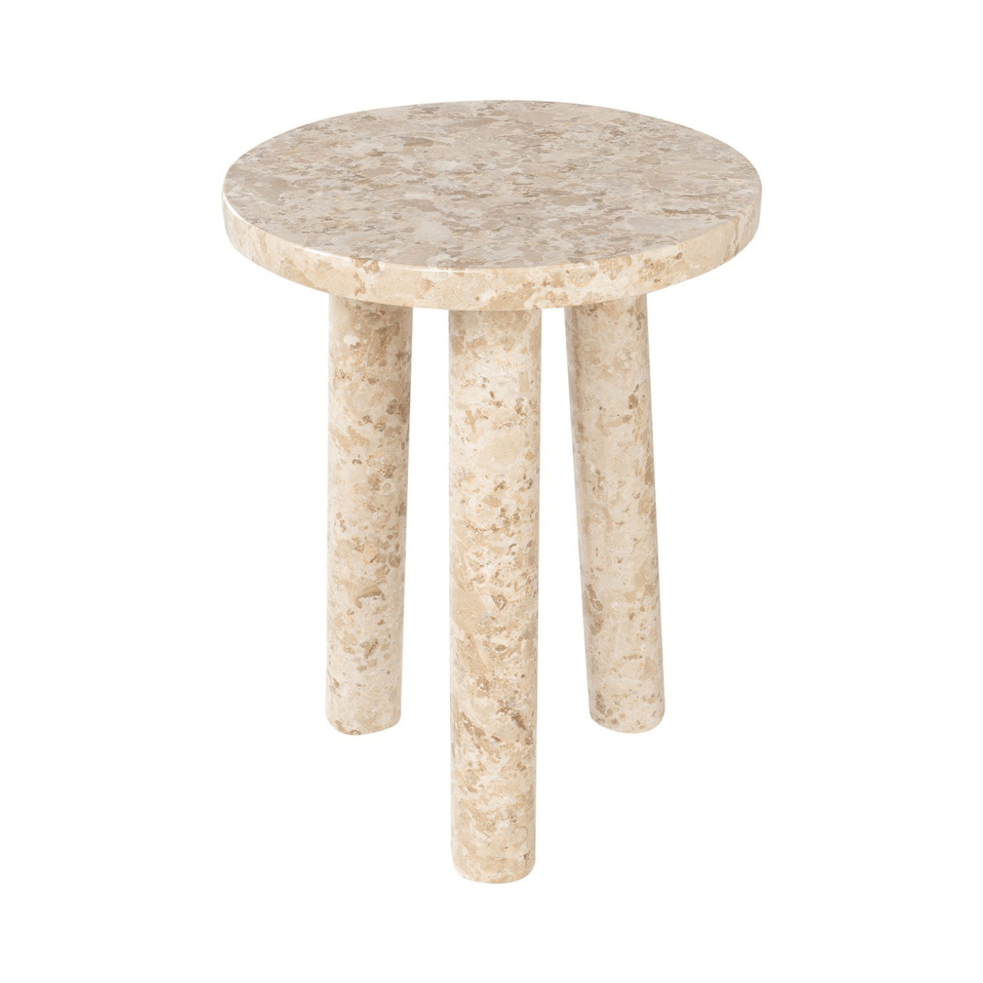 Tommy Polished Cream Marble Occasional Table/Stool - Maison Rêves UK