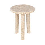 Tommy Polished Cream Marble Occasional Table/Stool - Maison Rêves UK