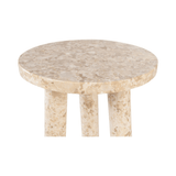 Tommy Polished Cream Marble Occasional Table/Stool - Maison Rêves UK