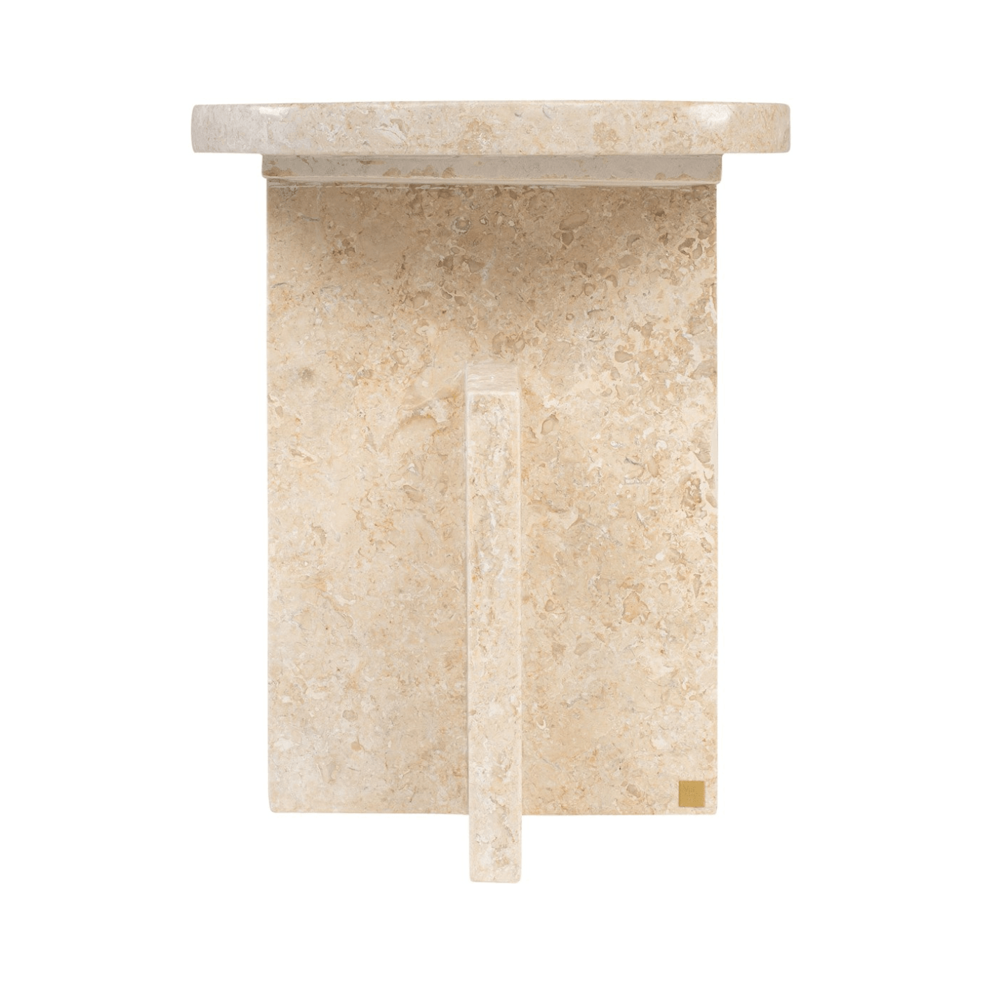 Tommy Polished Cream Marble Occasional Table/Stool - Maison Rêves UK