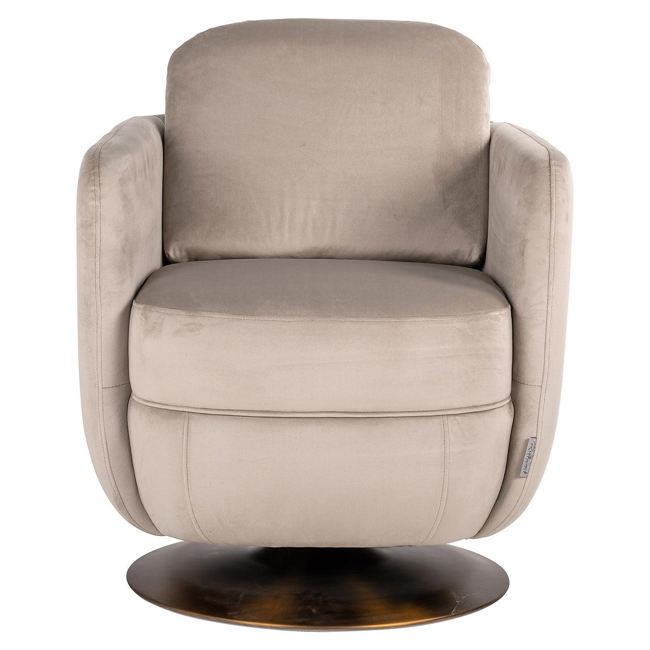 Turner Khaki Velvet Swivel Chair by Richmond Interiors - Maison Rêves UK