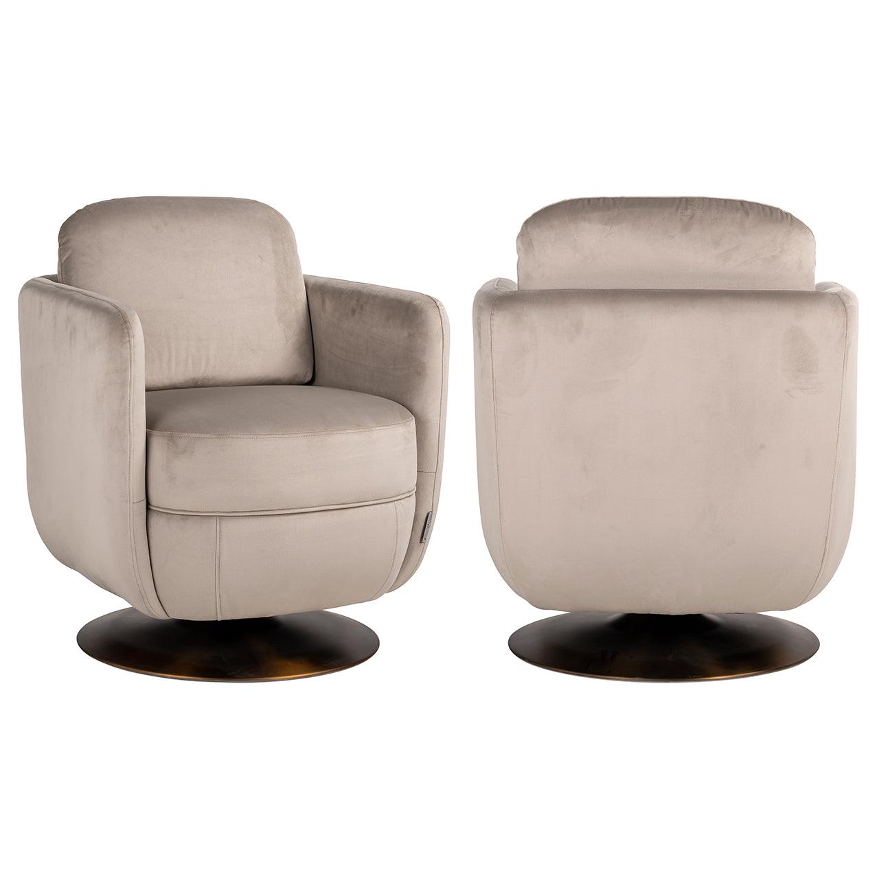 Turner Khaki Velvet Swivel Chair by Richmond Interiors - Maison Rêves UK