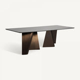 Tux Steel Dining Table Pocelain Tile Top - Maison Rêves UK