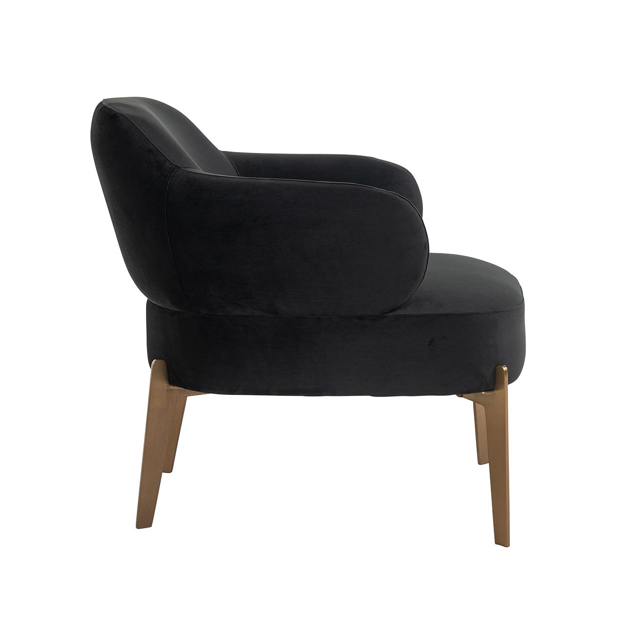 Venus Antraciet Velvet Armchair with Brushed Gold Legs by Richmond Interiors - Maison Rêves UK