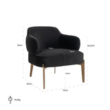 Venus Antraciet Velvet Armchair with Brushed Gold Legs by Richmond Interiors - Maison Rêves UK