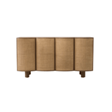Verona Natural Wood Sideboard with Curved Rattan Doors - Maison Rêves UK