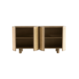 Verona Natural Wood Sideboard with Curved Rattan Doors - Maison Rêves UK