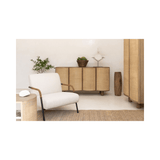 Verona Natural Wood Sideboard with Curved Rattan Doors - Maison Rêves UK