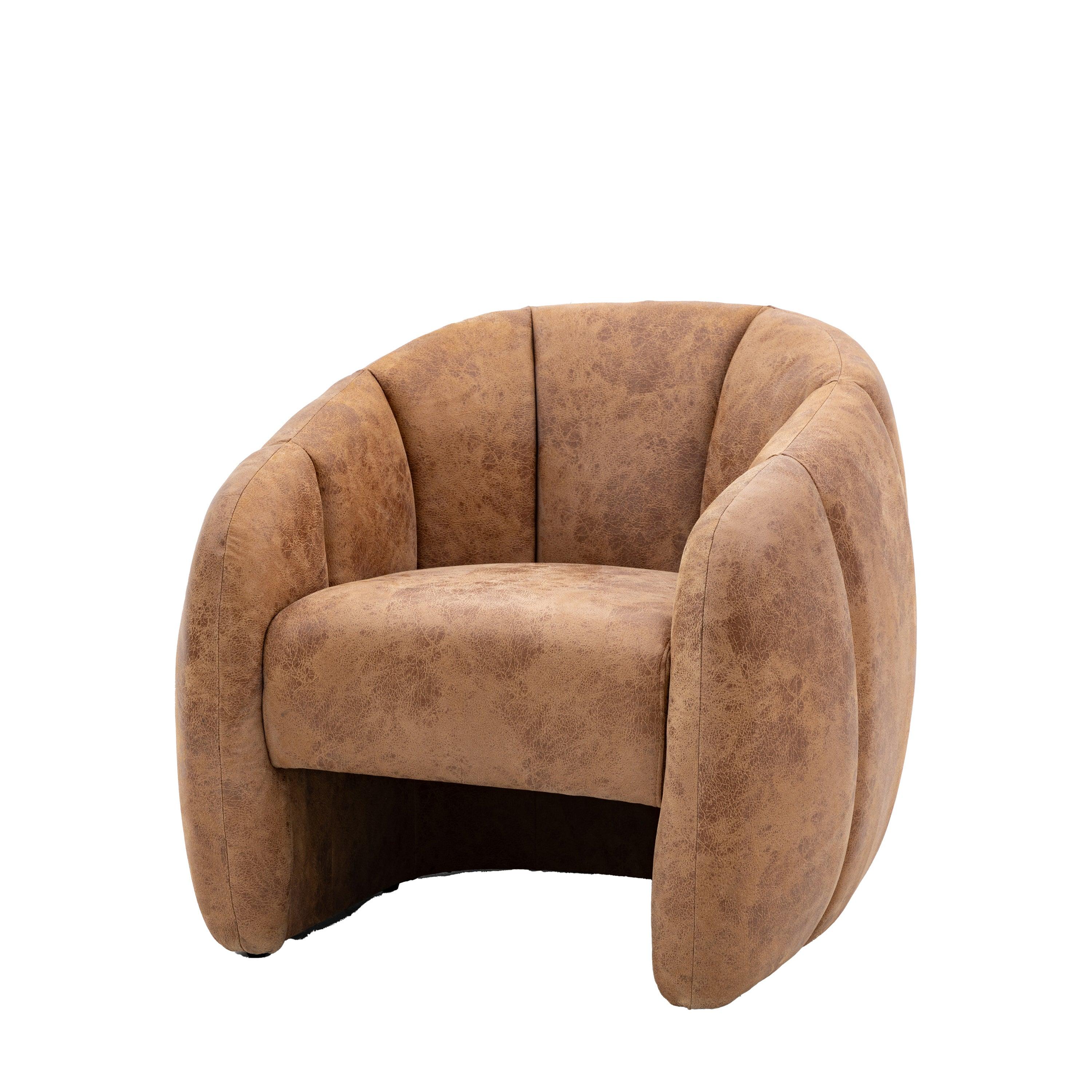 Vetta Tub Chair Antique Tan Leather - Maison Rêves UK