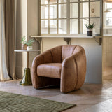 Vetta Tub Chair Antique Tan Leather - Maison Rêves UK