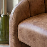 Vetta Tub Chair Antique Tan Leather - Maison Rêves UK