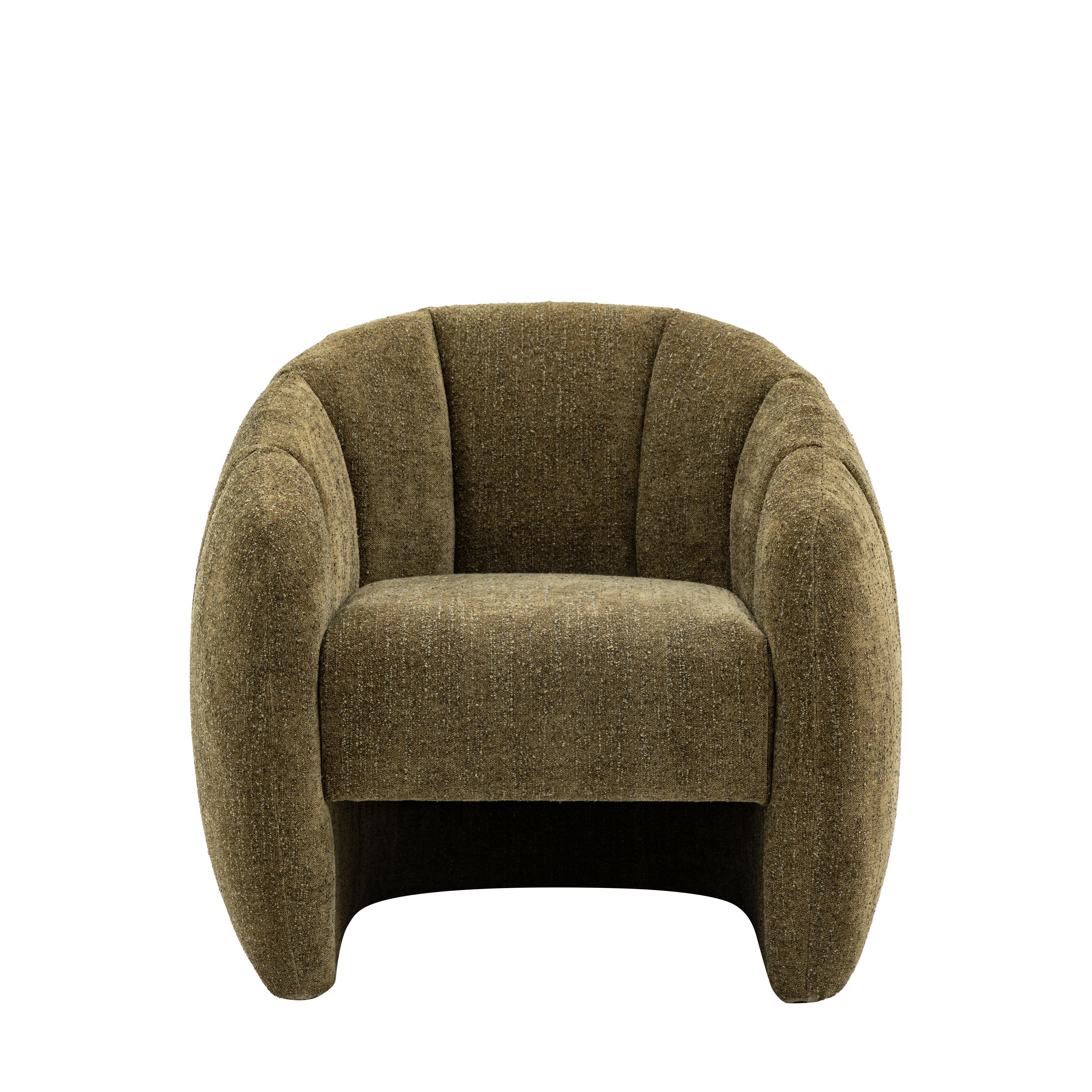 Vetta Tub Chair Moss Green Fabric - Maison Rêves UK