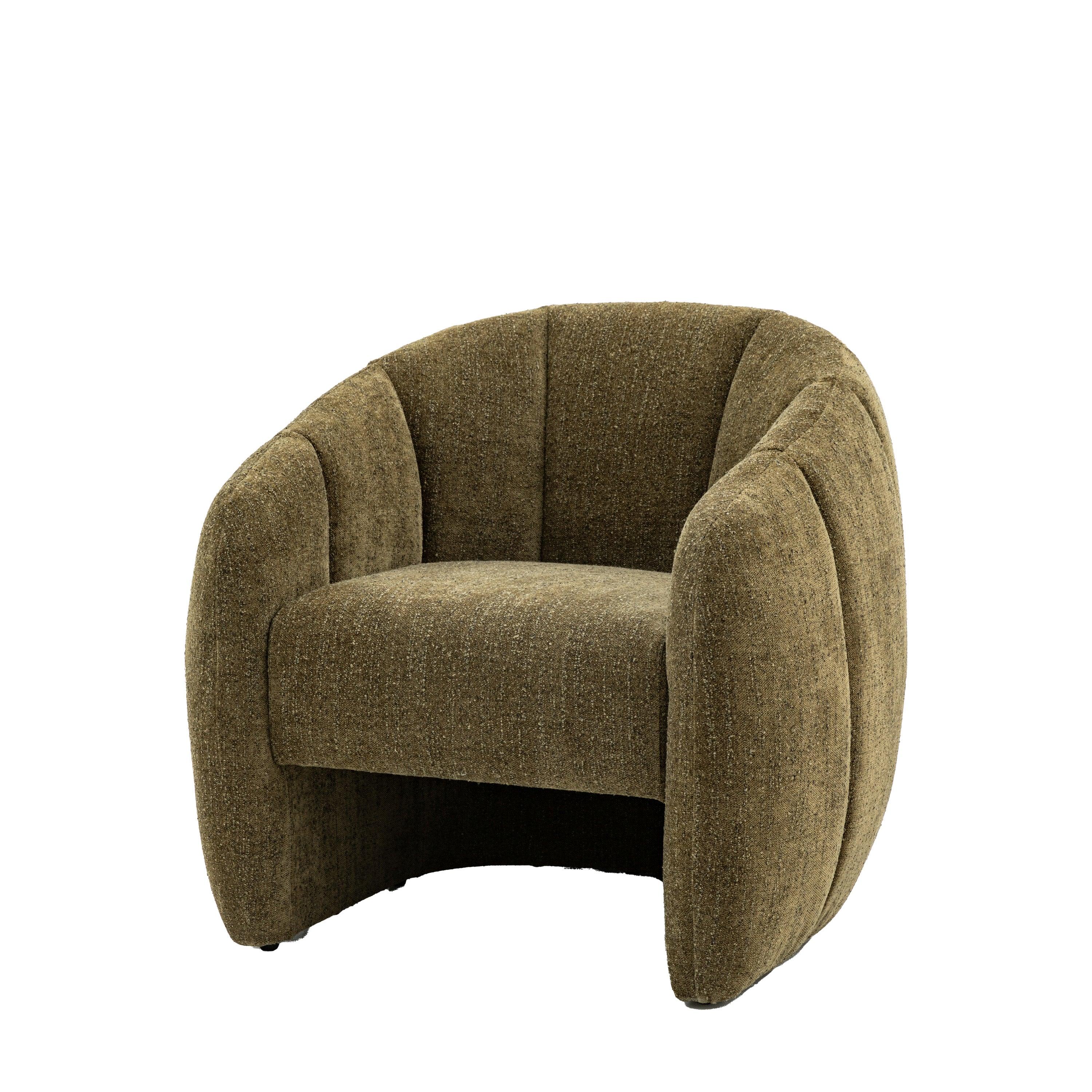 Vetta Tub Chair Moss Green Fabric - Maison Rêves UK