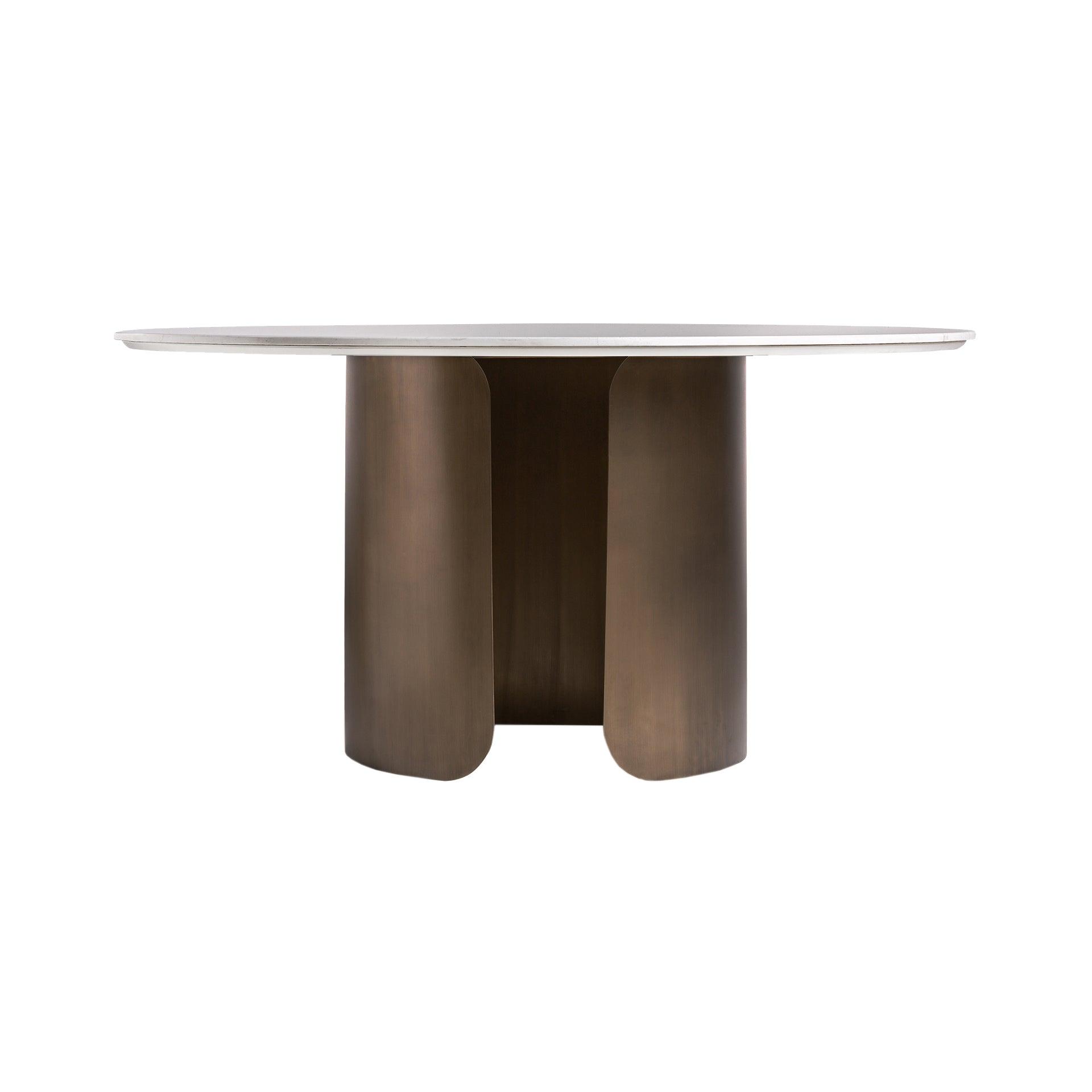 Vimperk Steel Dining Table Sintered Stone Top - Maison Rêves UK