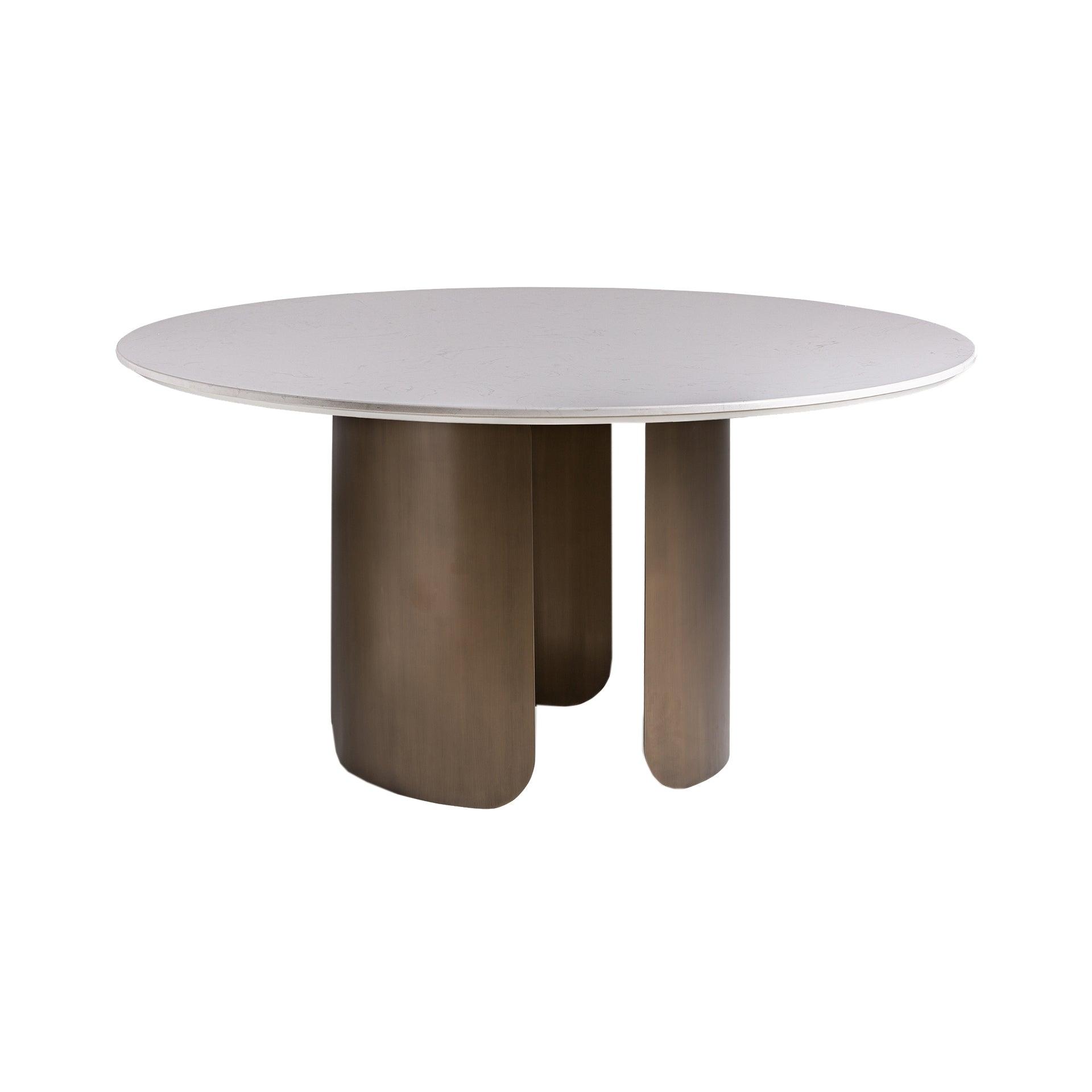 Vimperk Steel Dining Table Sintered Stone Top - Maison Rêves UK