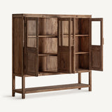 Rubland Mango Wood Glass Cabinet - Maison Rêves UK