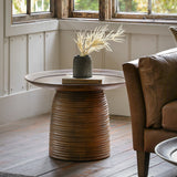 Weaver Natural Mango Wood Side Table - Maison Rêves UK