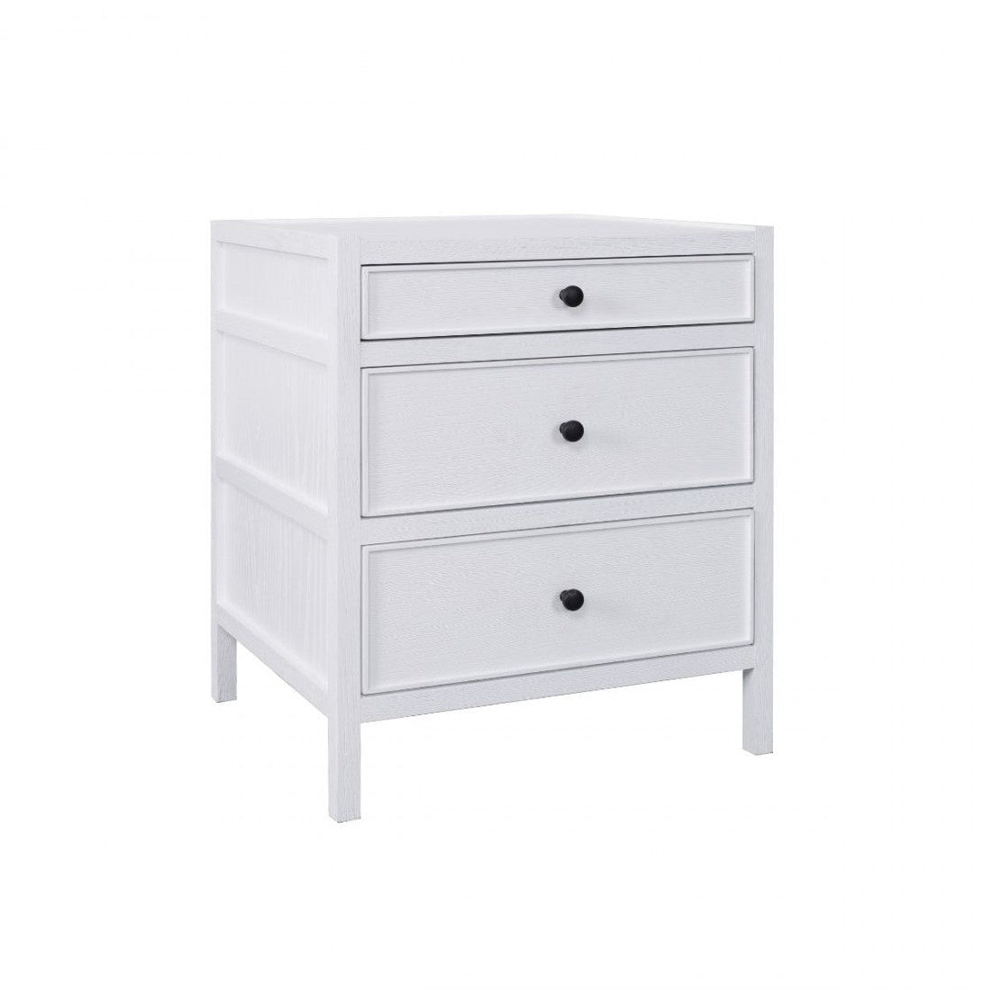 Maria Oak Wood Bedside Chest with 3 Drawers 50cm
