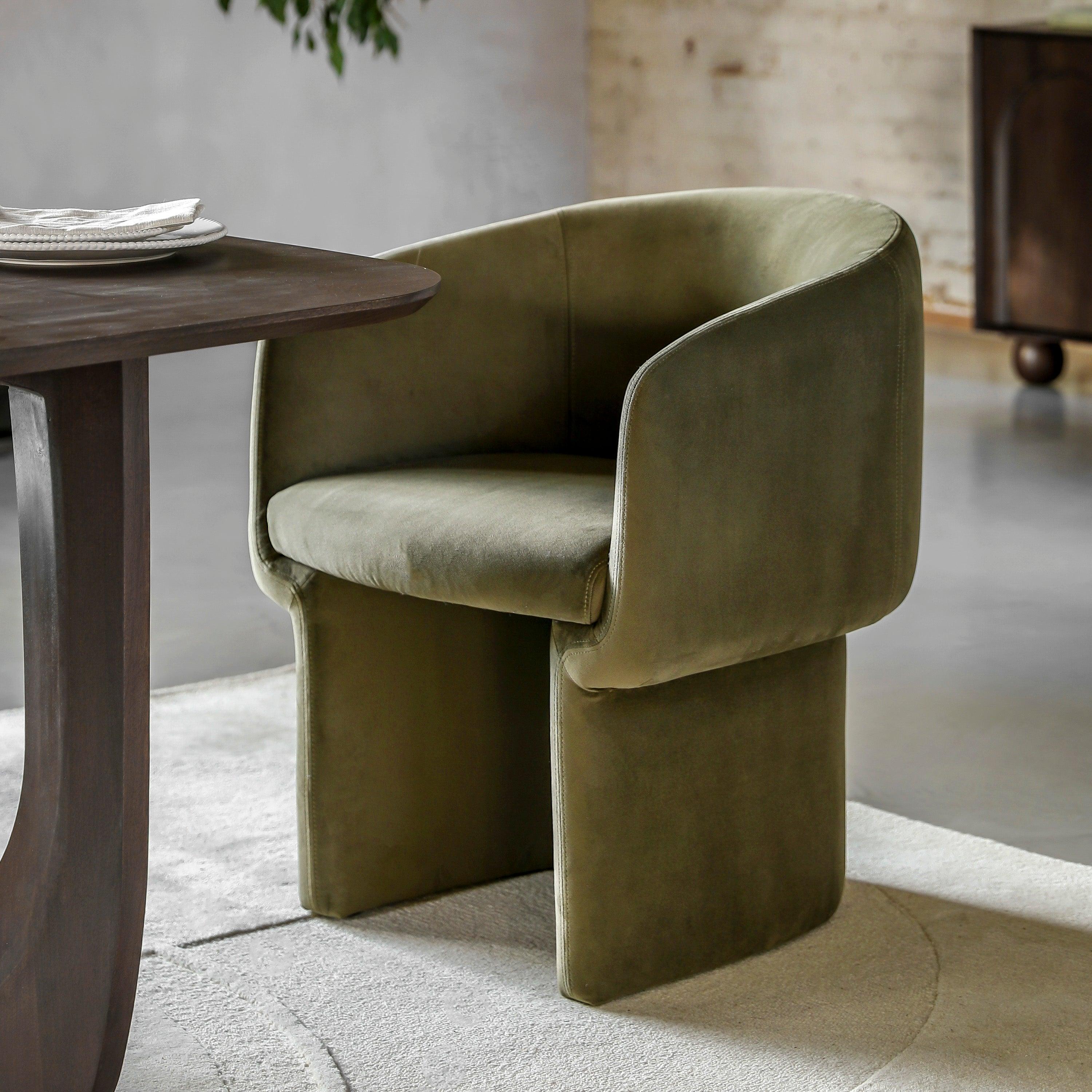 Willowbrook Dining Chair Moss Green Fabric - Maison Rêves UK