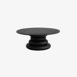 Yalu Wooden Black Circular Coffee Table by Nordal - Maison Rêves UK