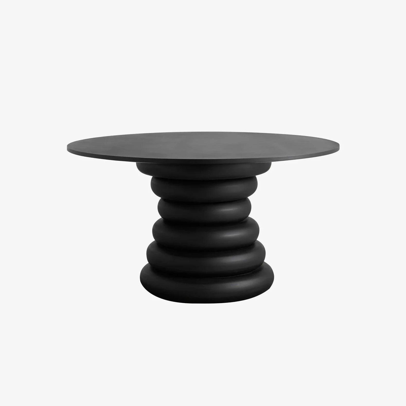 Yalu Wooden Black Circular Dining Table by Nordal - Maison Rêves UK