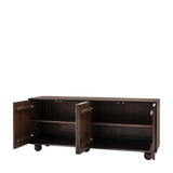 Zenith Walnut 4 Door Sideboard Mango Wood - Maison Rêves UK