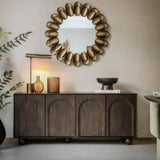 Zenith Walnut 4 Door Sideboard Mango Wood - Maison Rêves UK