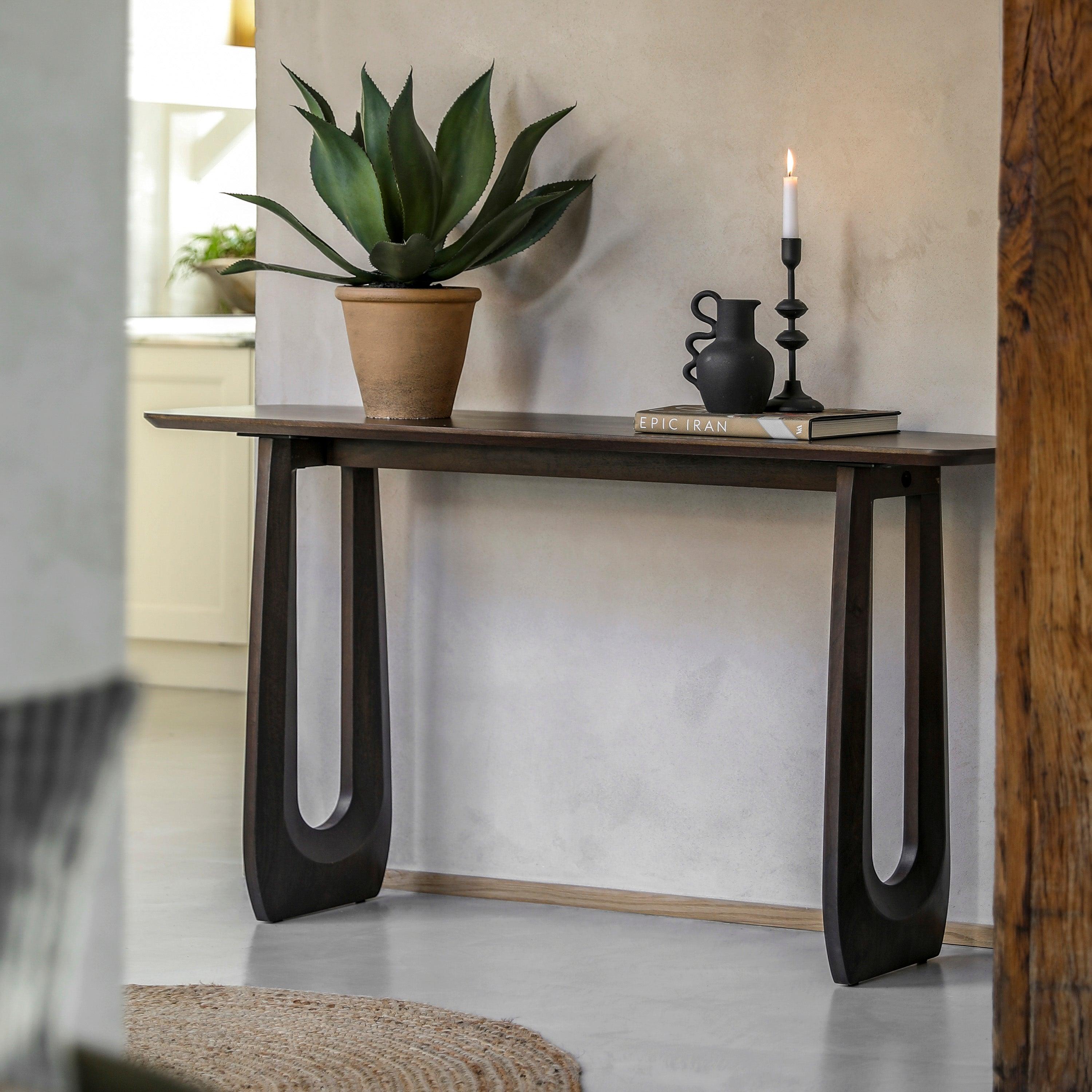 Zenith Walnut Console Table Mango Wood - Maison Rêves UK