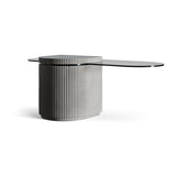 Strut Coffee Table with Concrete Base and Tempered Glass Top by Lyon Beton